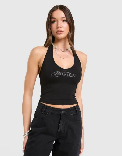 Hoodrich  Top HOODRICH Solace Diamante Halterneck Wome 