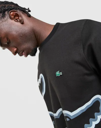 Lacoste  Majica dugih rukava LACOSTE-BLUZA LARGE CROC SWEAT BLACK 