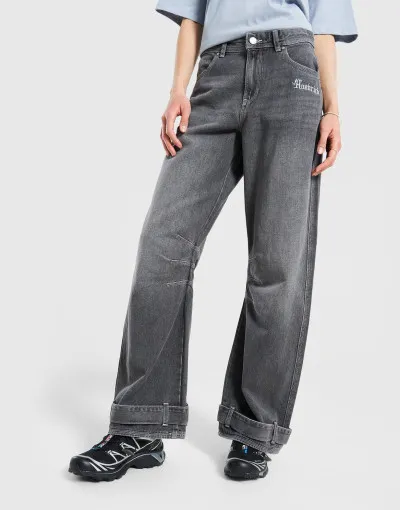 Hoodrich Traperice Wide Leg Jeans Onyx